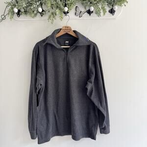 Men’s Helly Hansen Grey Quarter Zip Embroidered Fleece Medium DD9067